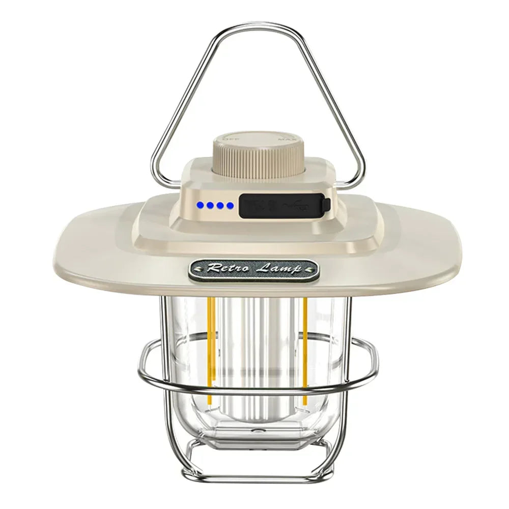 NostalgiaGlow - Retro Rechargeable LED Lantern for Adventures