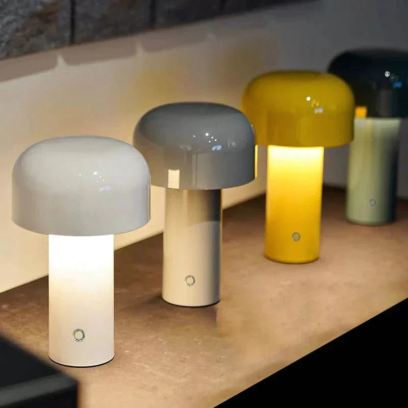 Italian Mushroom Cordless Table Lamp - Rechargeable LED Accent Light