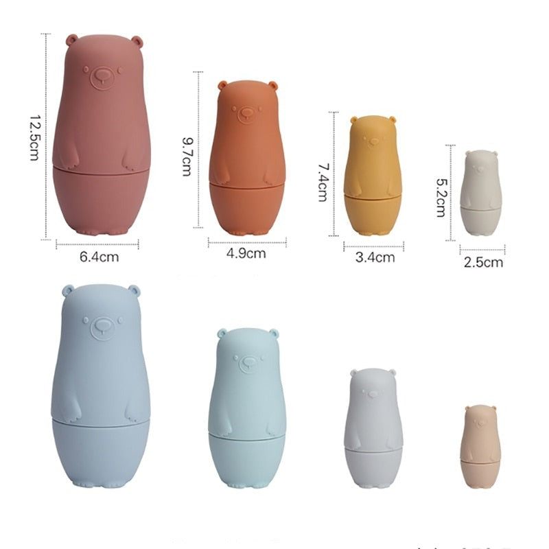 Nesting Dolls - Soft Silicone Stacking Toys for Baby