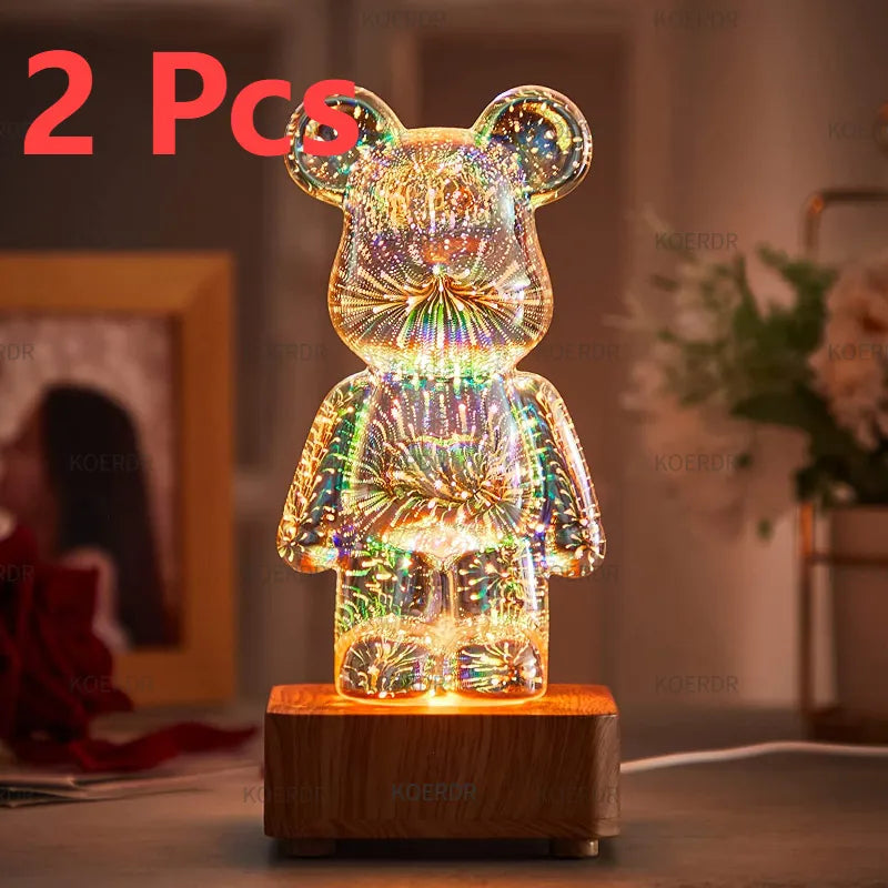 StarBear - Enchanting 3D Fireworks Effect Bear Lamp