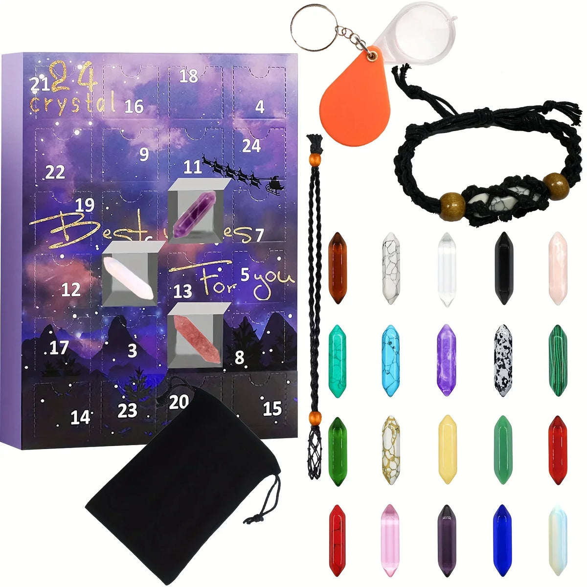 SparklingGems Advent Calendar - 24 Crystals for Festive Fun