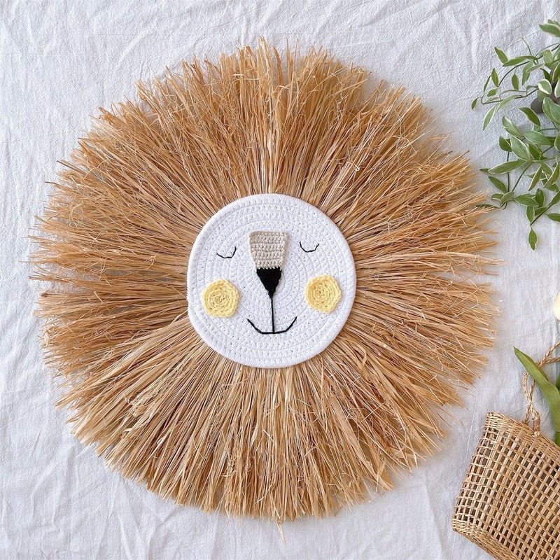 CuteWall Art - Cute Rattan Animal Wall Decor for the Nursery