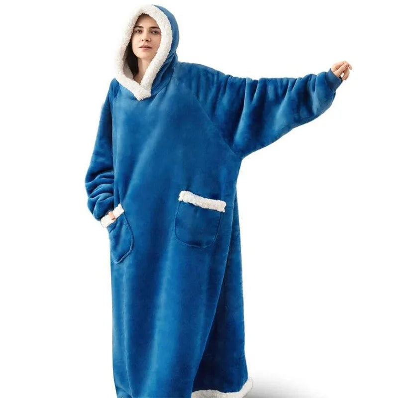 SleeveSnug - Oversized Flannel Blanket Sweatshirt