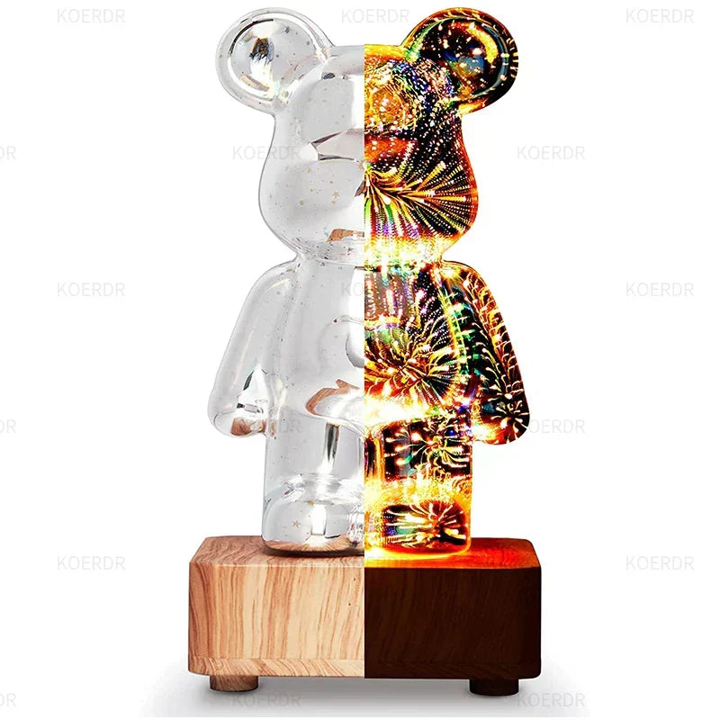 StarBear - Enchanting 3D Fireworks Effect Bear Lamp