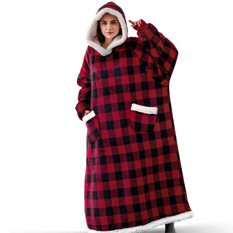 SleeveSnug - Oversized Flannel Blanket Sweatshirt
