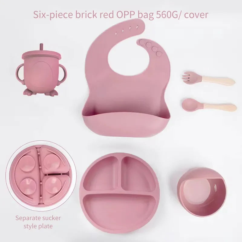 SiliconeBaby Set - Complete 6-Piece Silicone Feeding Set for Babies