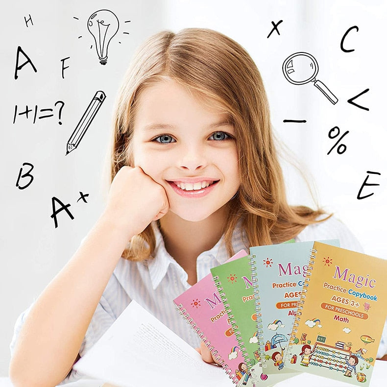 ScribbleJoy Book - Reusable Educational Writing Book for Kids