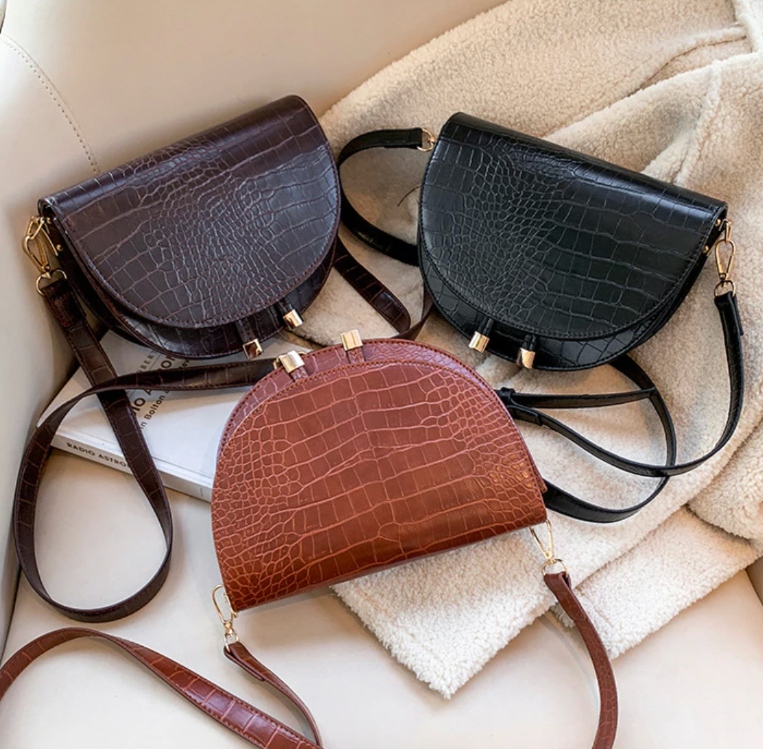 Chelsey Crossbody Bag - Edgy Crocodile-Print Style