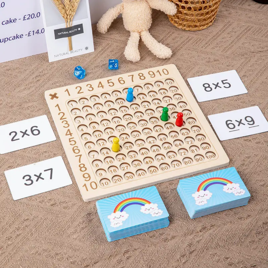 MathWhiz - Wooden Multiplication Board Game for Kids