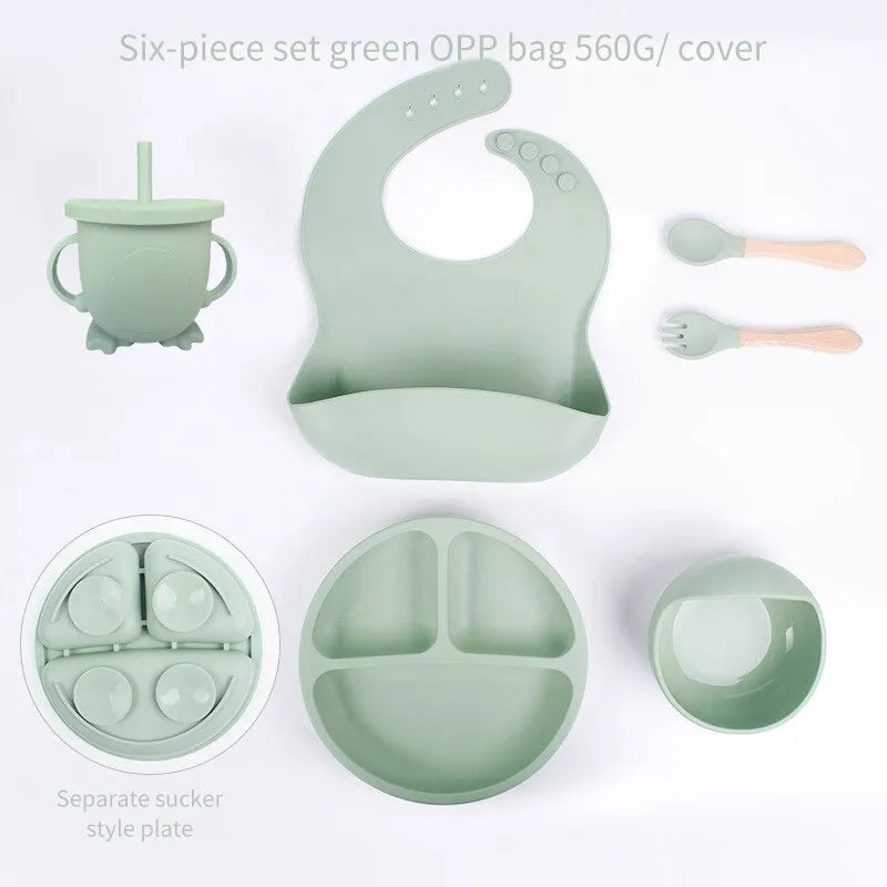 SiliconeBaby Set - Complete 6-Piece Silicone Feeding Set for Babies