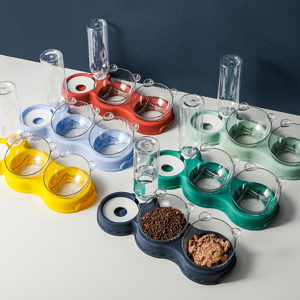 KarlFeast - Stylish 3-in-1 Pet Feeder Bowl
