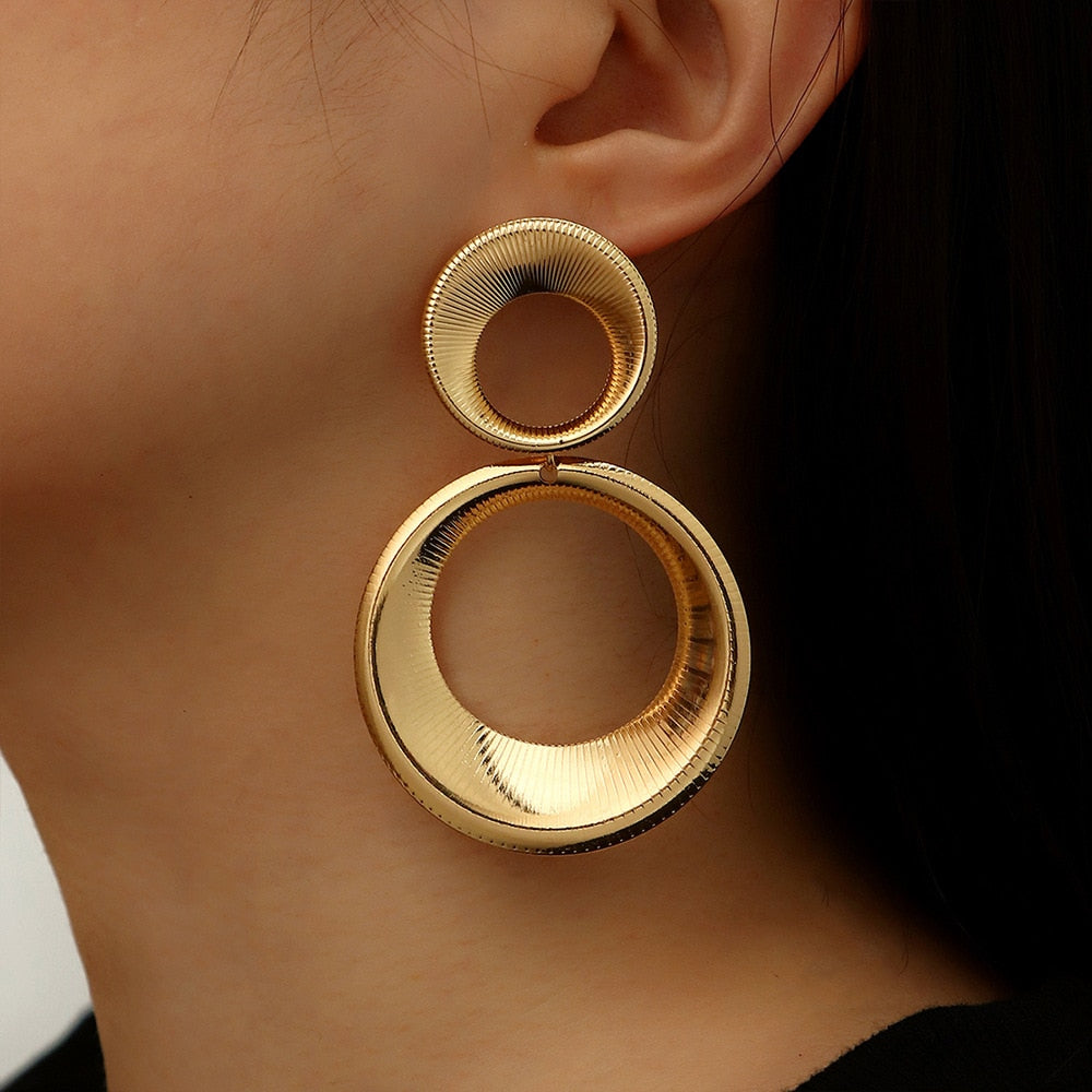 Bunorbit - Gold Circle Earrings for a Bold Statement Look