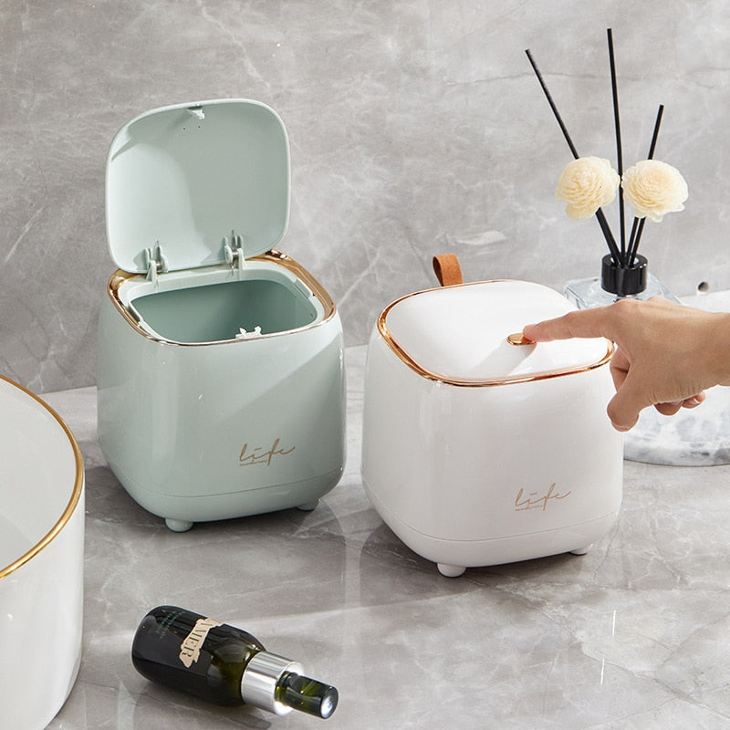 LuxeBin - Elegant Tabletop Trash Bin for Any Space
