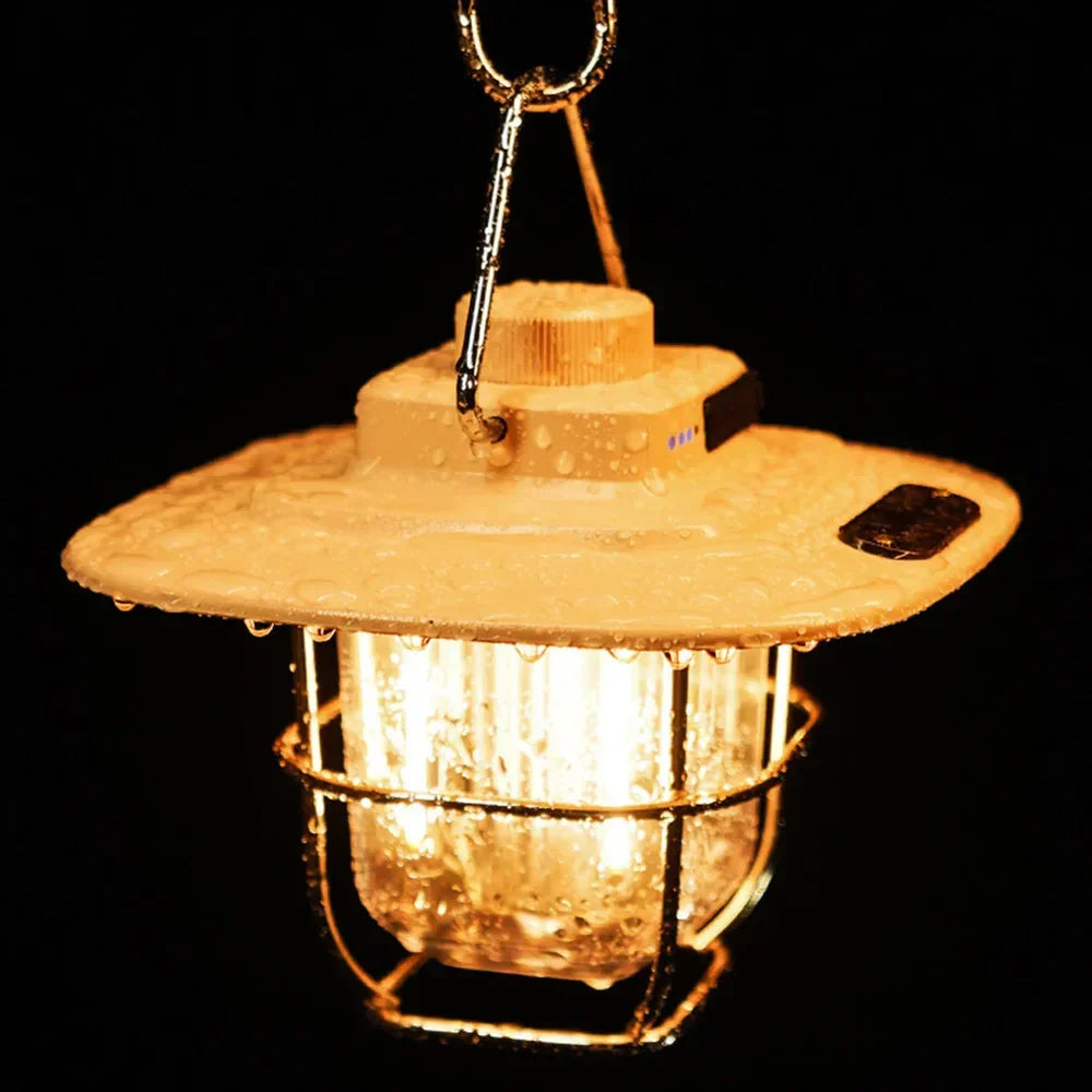 NostalgiaGlow - Retro Rechargeable LED Lantern for Adventures