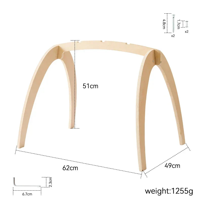 Montessori RattleFrame - Wooden Play Gym with Hanging Toys