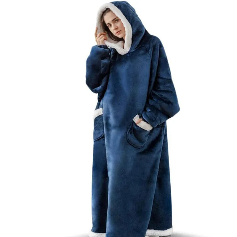 SleeveSnug - Oversized Flannel Blanket Sweatshirt