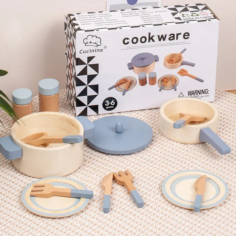 MiniCook Set - Wooden Kitchen Playset for Kids