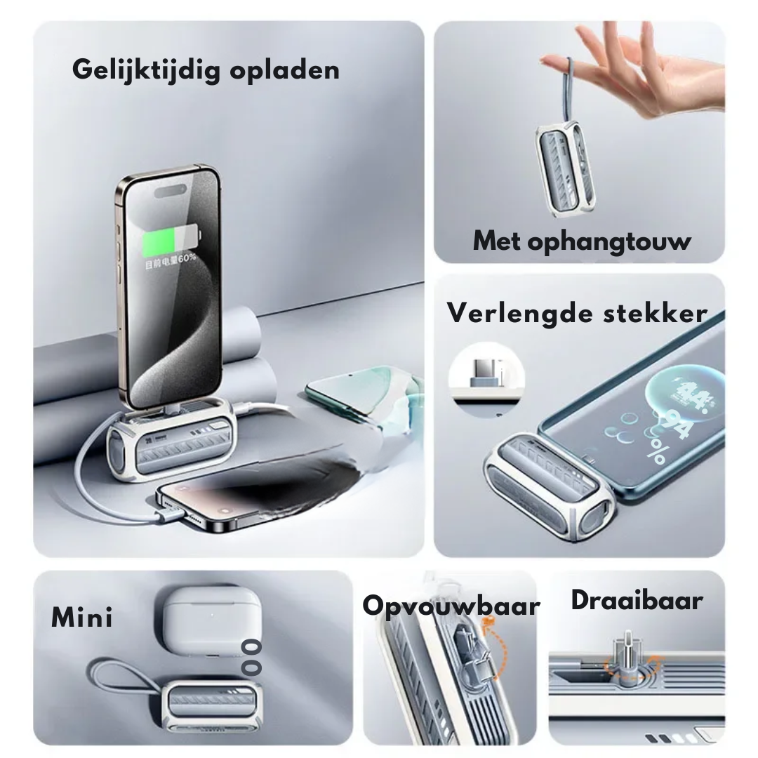 CompactCharge - A Stylish Portable Power Bank for Travel