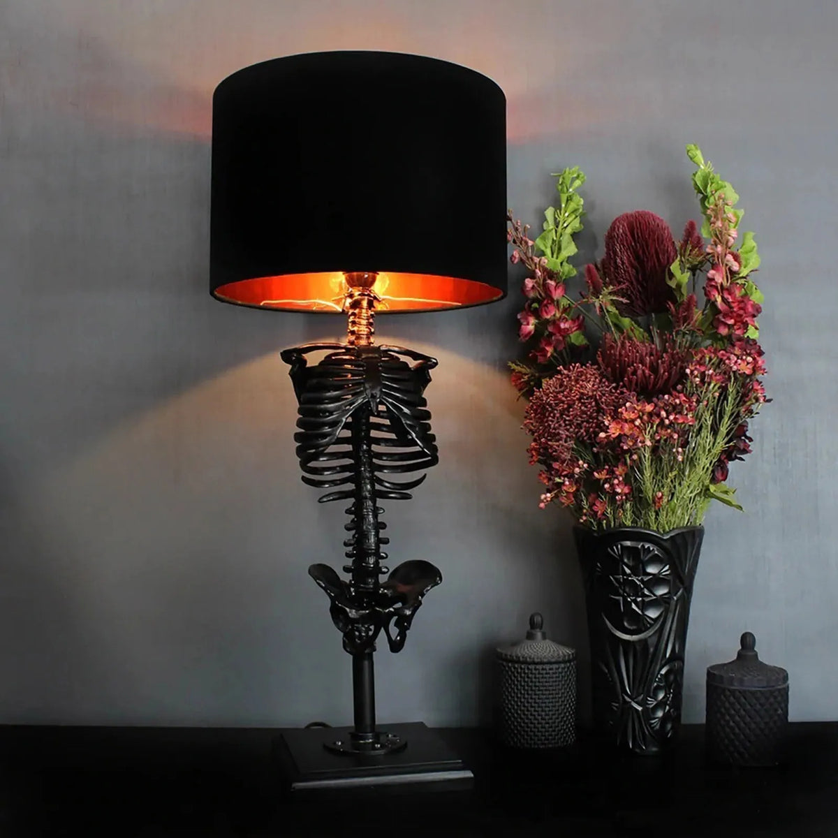 Nolfen - Handcrafted Gothic Skeleton Table Lamp