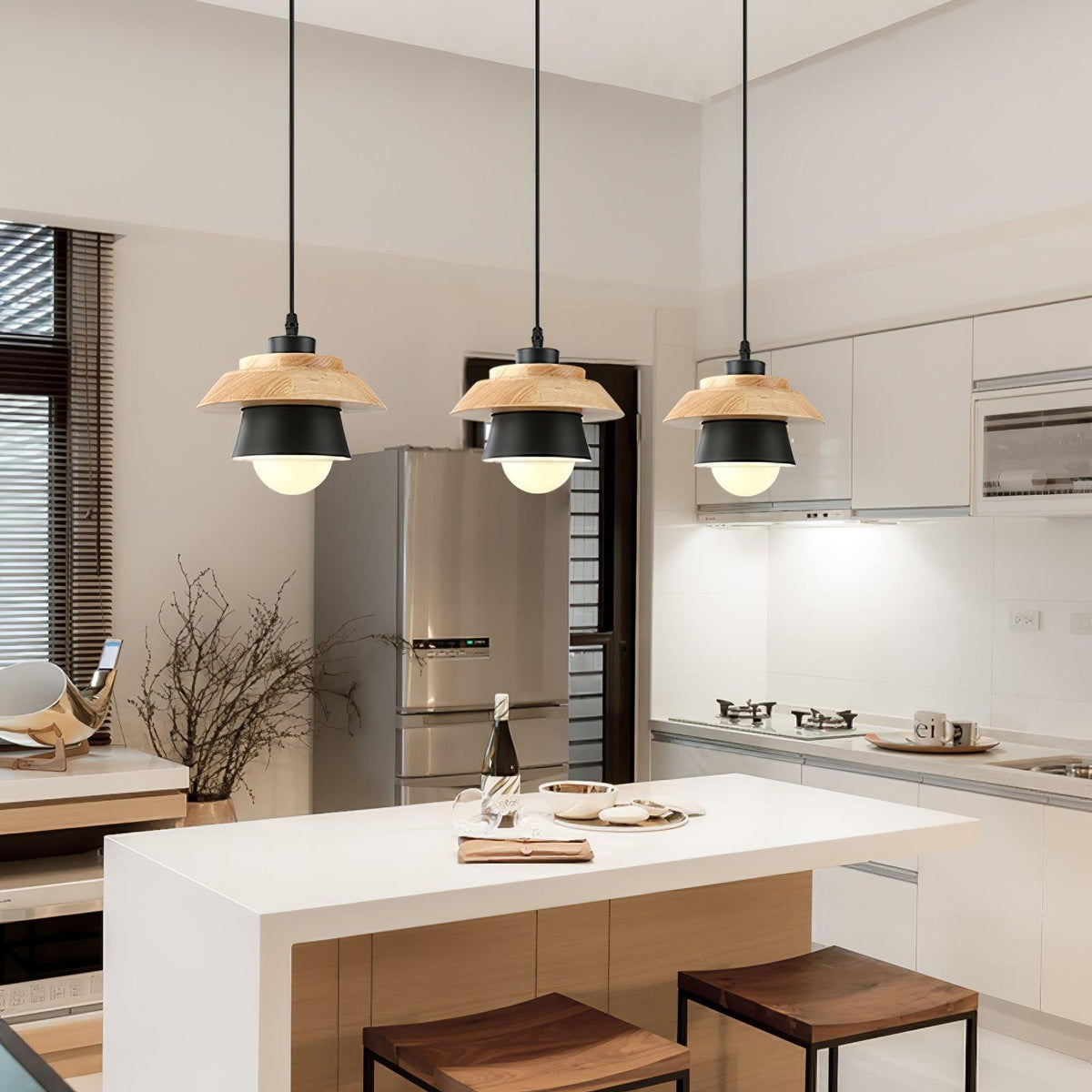 NordicMacaron - Wood Finish Ceiling Pendant Light