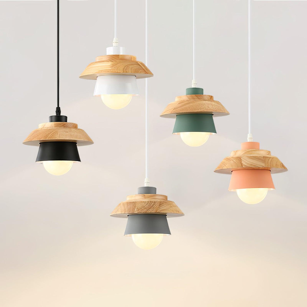 NordicMacaron - Wood Finish Ceiling Pendant Light