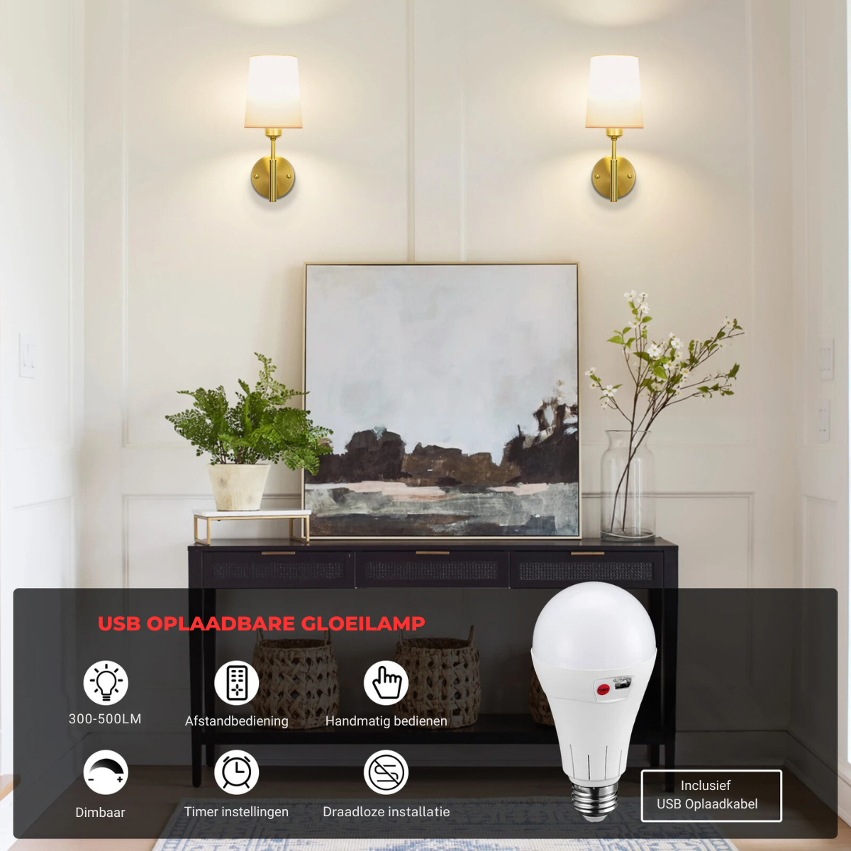 CoOstell - Cordless Rechargeable LED Wall Lamp