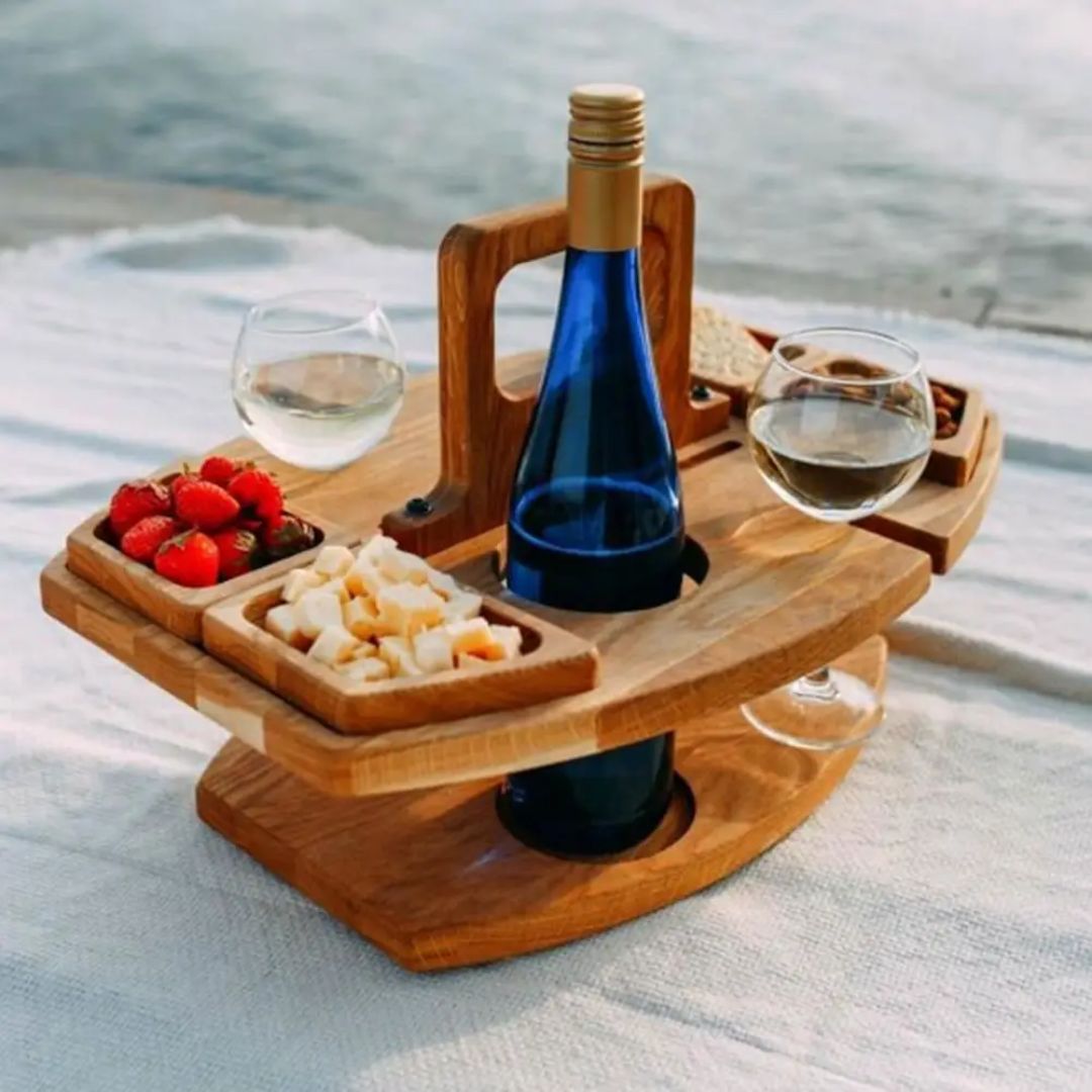 WineFold Table - Elegant Foldable Wooden Wine Table