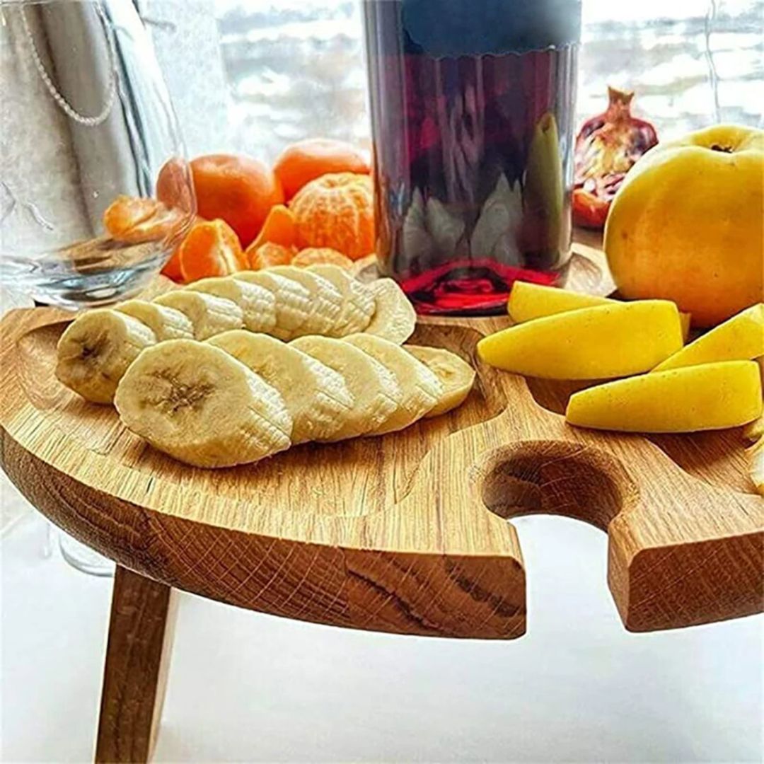 CheeseBoard Delights - Stylish Wooden Picnic Accessory
