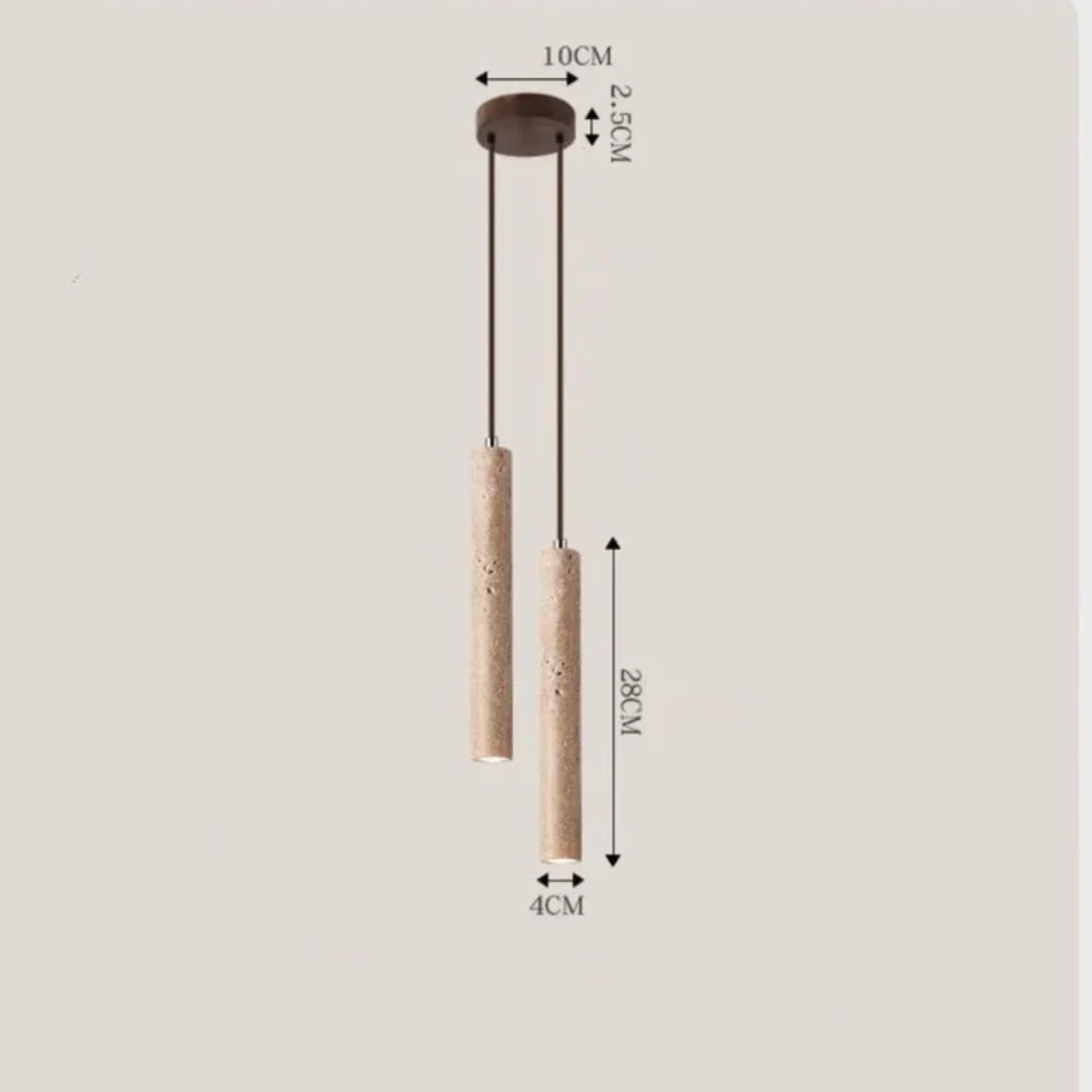 LumoLine - Wabi-Sabi Travertine LED Chandelier