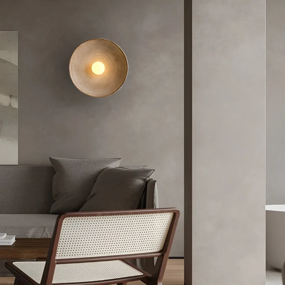 ZenGlow Disc - Japanese Wabi-Sabi Wall Light