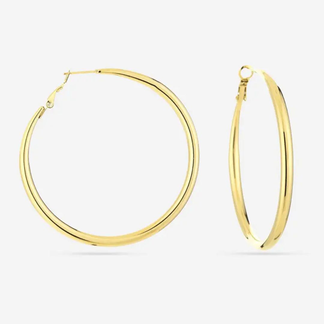 Atessa - Gold Hoop Earrings (60mm) - Elegant Statement Jewelry
