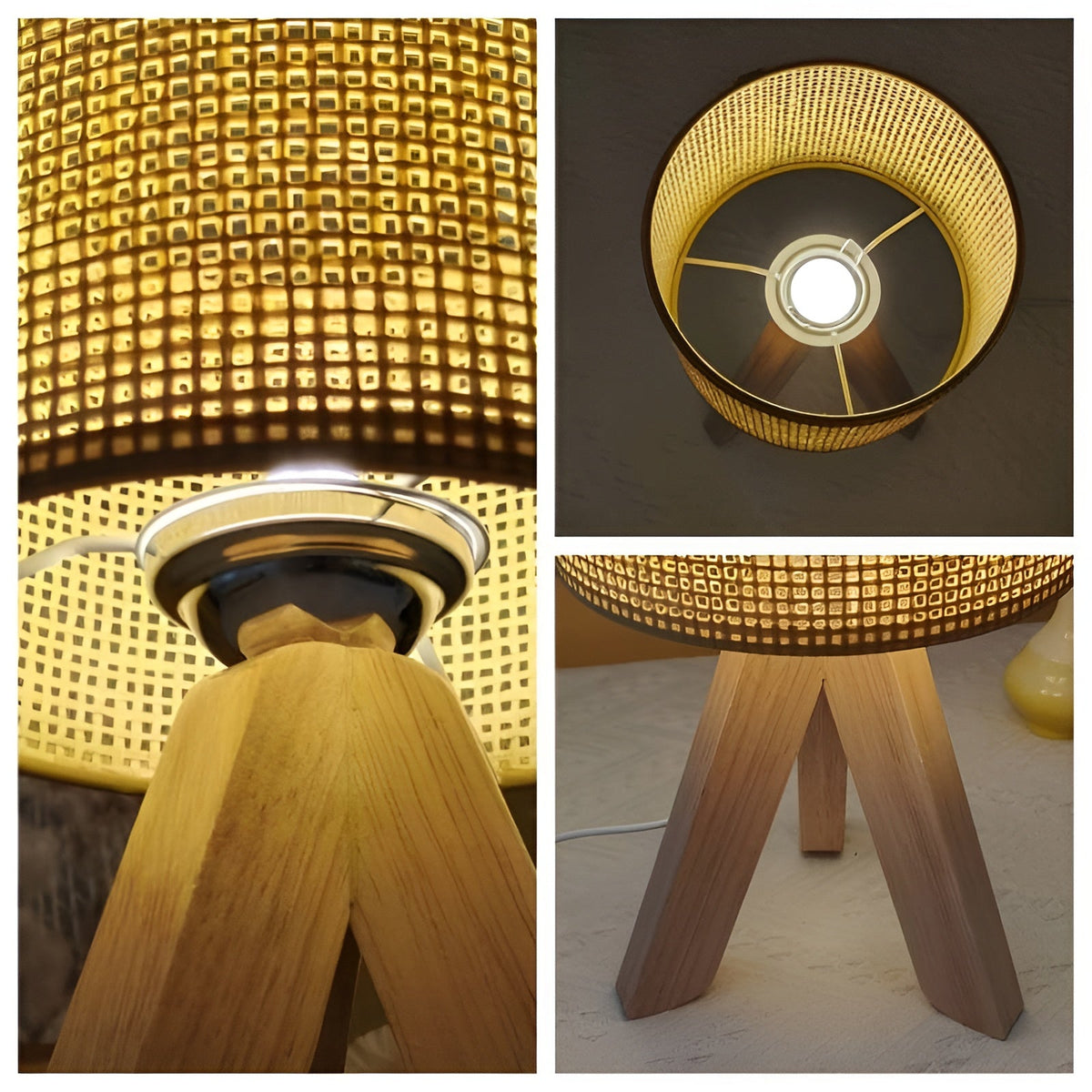 WovenWood - Handmade Rattan Table Lamp with LED