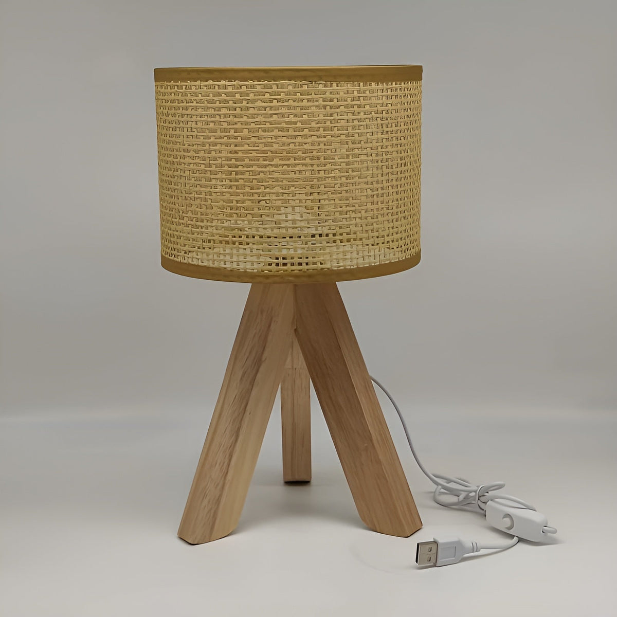 WovenWood - Handmade Rattan Table Lamp with LED