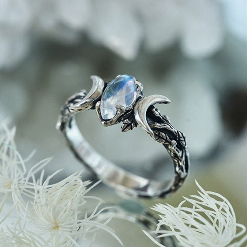 Iris Moonstone Statement Ring - Bold Elegant Statement Piece