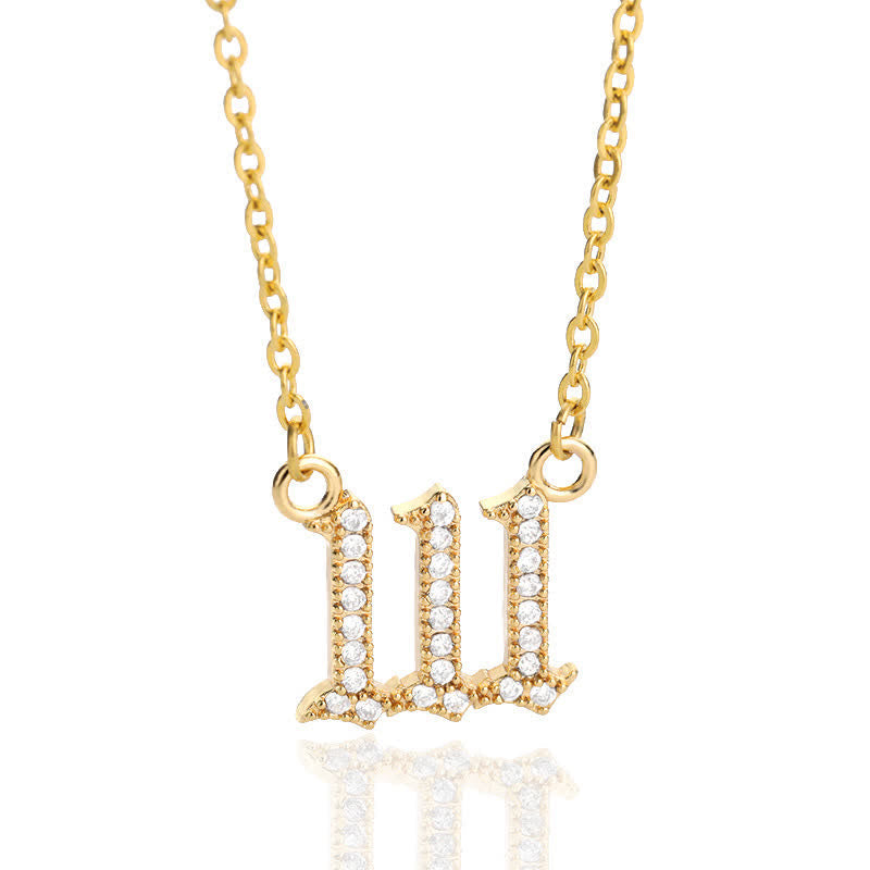 Seraphina Angel Number Necklace - Zirconia Pendant Symbolizing Protection and Love