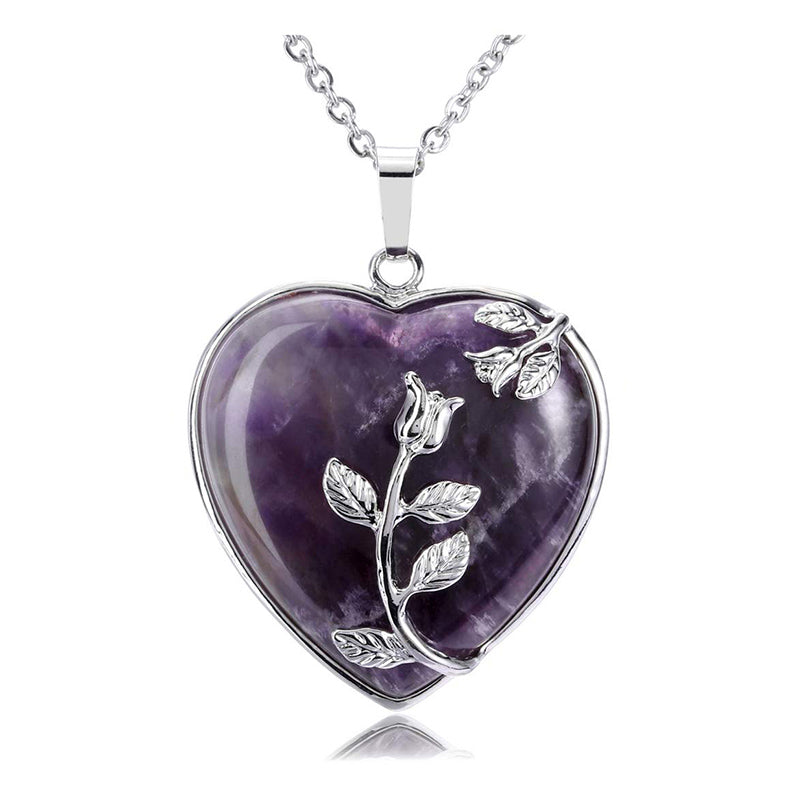 Amara Heart-Shaped Rose Quartz Necklace - Elegant Romantic Pendant