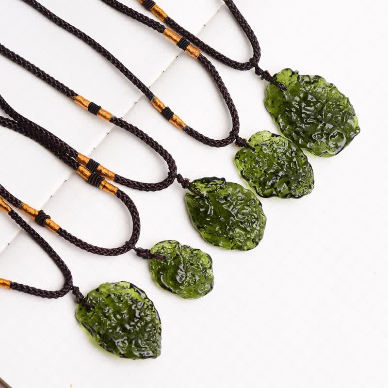 Ekavira - Green Moldavite Pendant Necklace for Purification