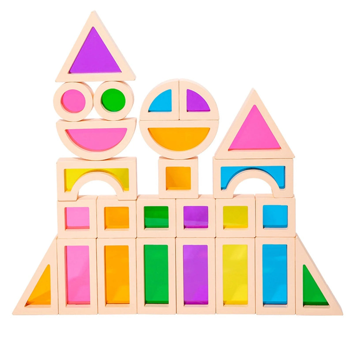 CreativeBlocks - Colorful Wooden Play Blocks for Kids