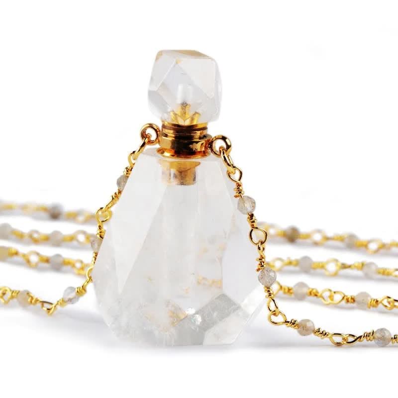 Jozelle - Iris Crystal Perfume Bottle Necklace - Refillable Fragrance Jewelry