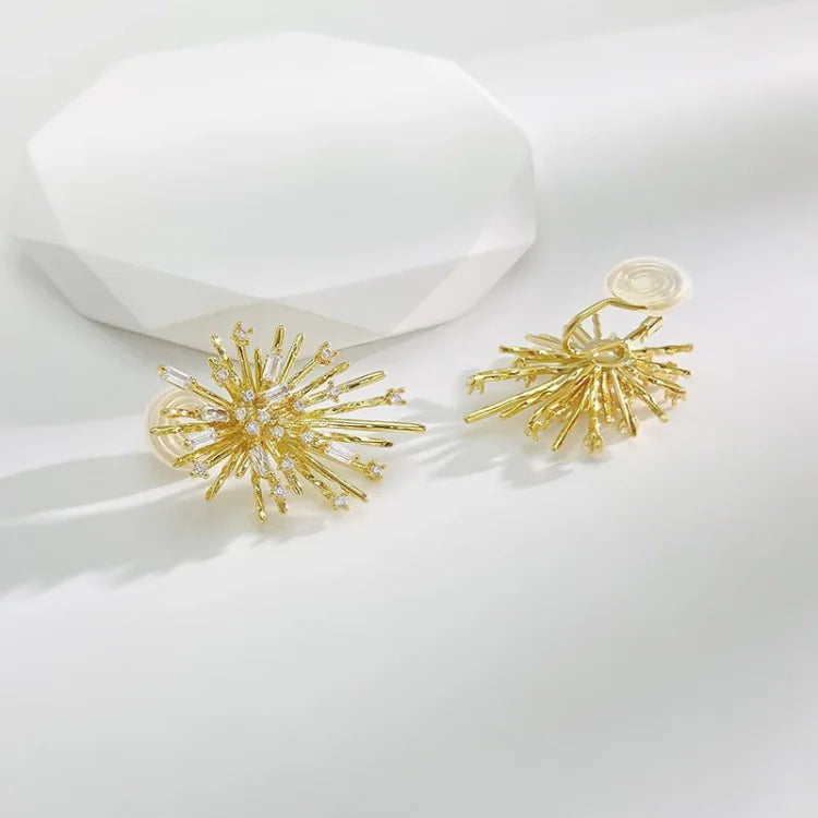 Uspira - Gold Zirconia Firework Earrings