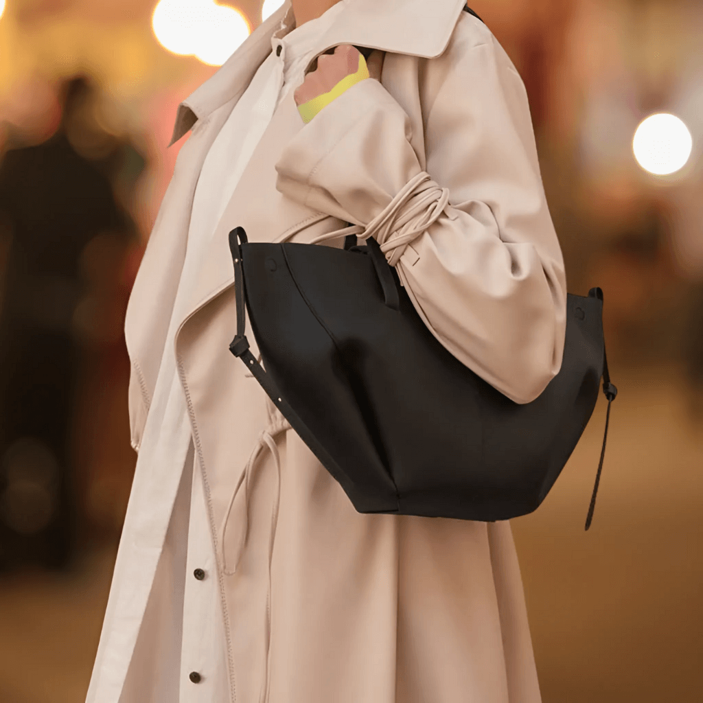 LeatherCross - Structured Crossbody Bag with Top Handles
