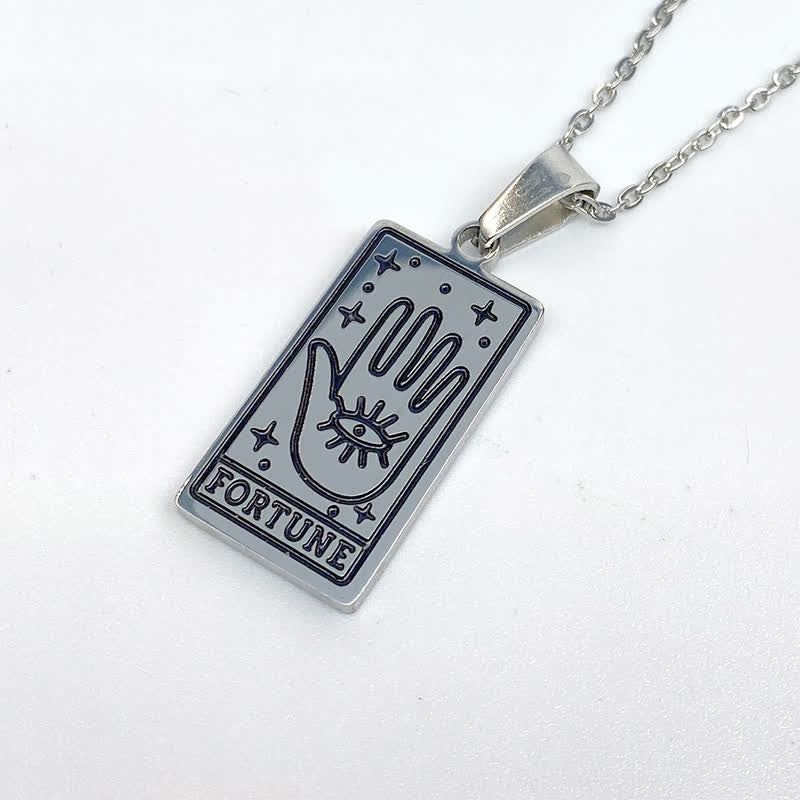 Cyrenna - Vintage Tarot Card Luck Charm Necklace
