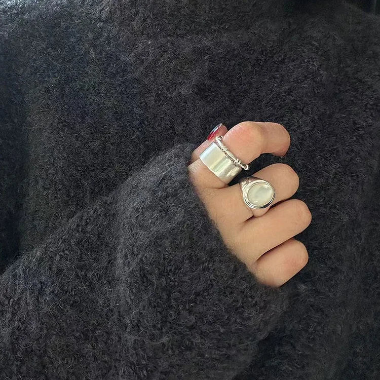 Isla Pinctada Albina Ring - Sterling Silver Ring with Mother-of-Pearl Accent