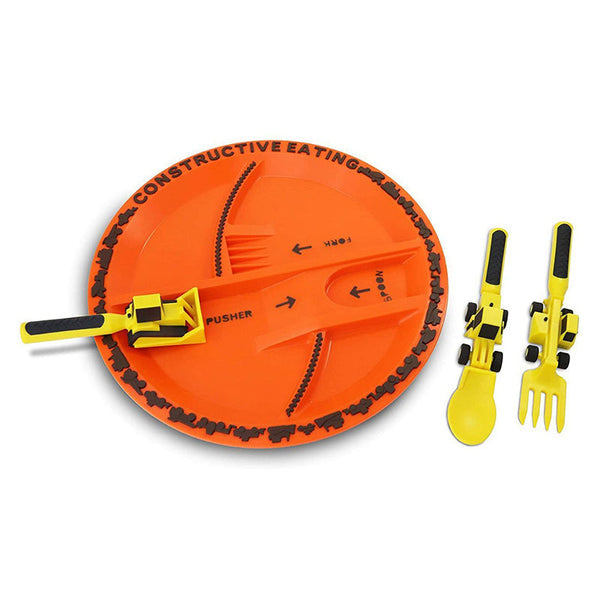 ConstructoFork - Bulldozer-Shaped Kids Utensil Set for Mealtime Fun