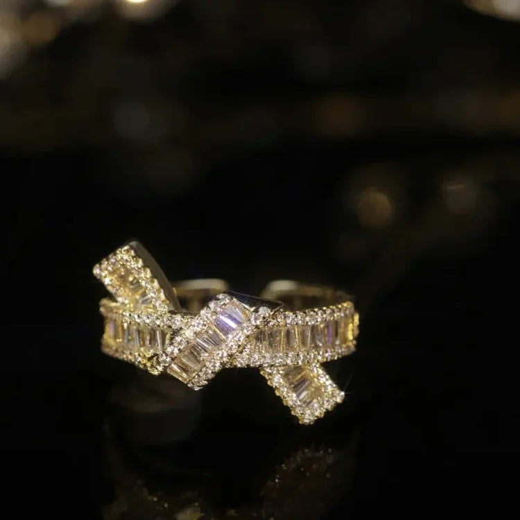 Serena Collection - Elegant Adjustable Diamond Knot Ring