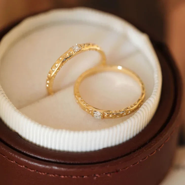 Aurora Ring - Gold-Plated Sterling Silver Ring with Cubic Zirconia