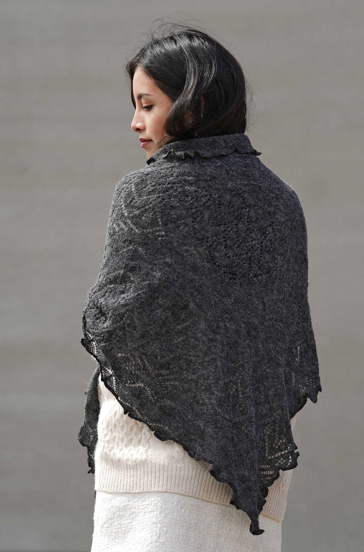 SoftWeave Scarf - Elegant Openwork Knit in Lightweight Fabric