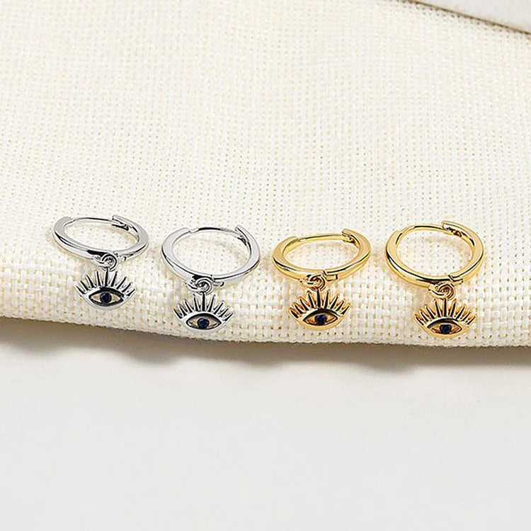 Noa Collection - Chic Gold/Silver Evil Eye Drop Earrings