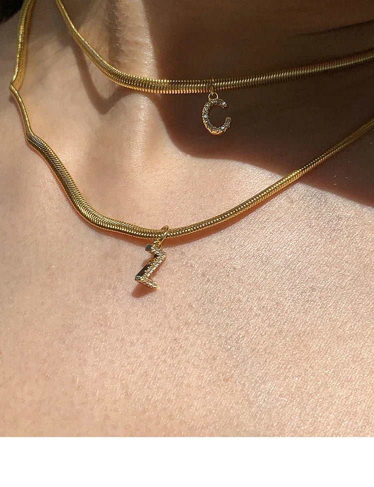 Ella Necklace - Custom Gold Initial Pendant