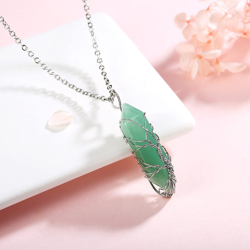 Elara Tree of Life Gemstone Necklace - Radiant Crystal Pendant
